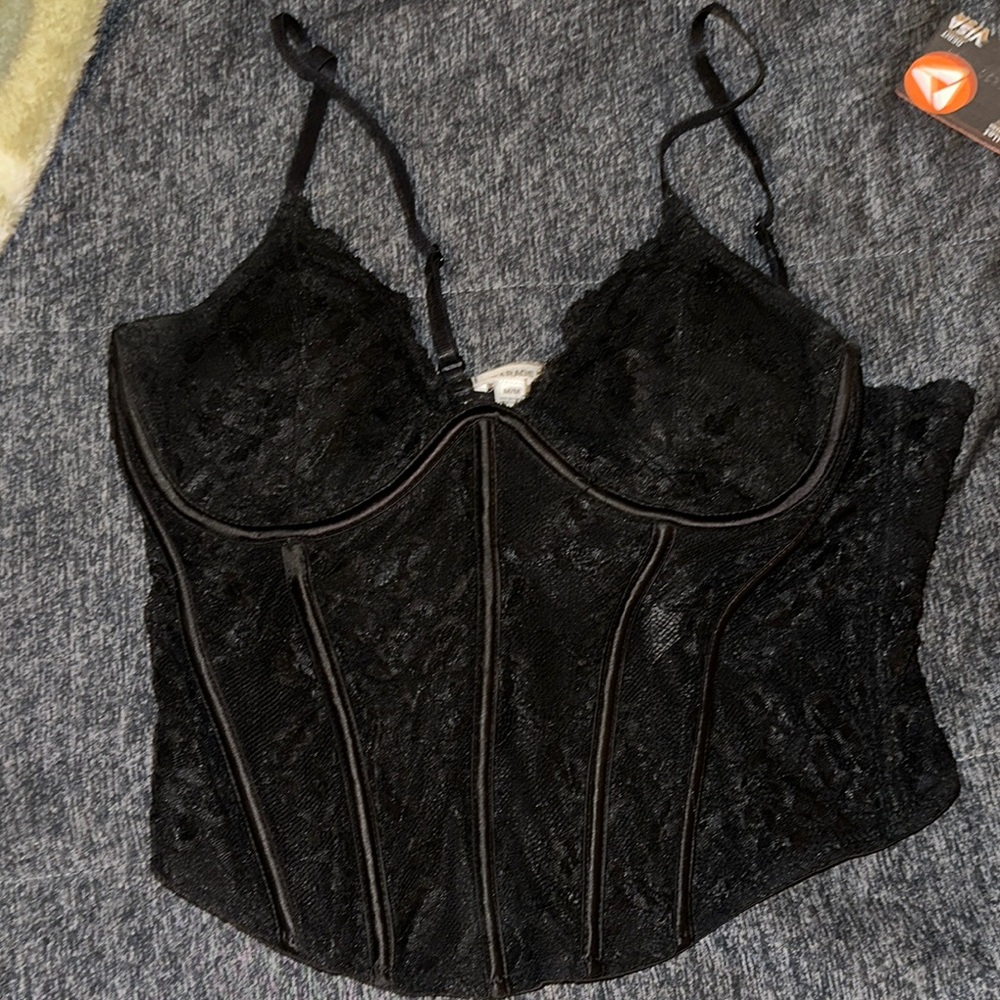 Garage Black Lace Bustier